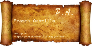 Prasch Amarilla névjegykártya